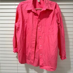 H&M Bright Pink Women's Button-Down Shirt